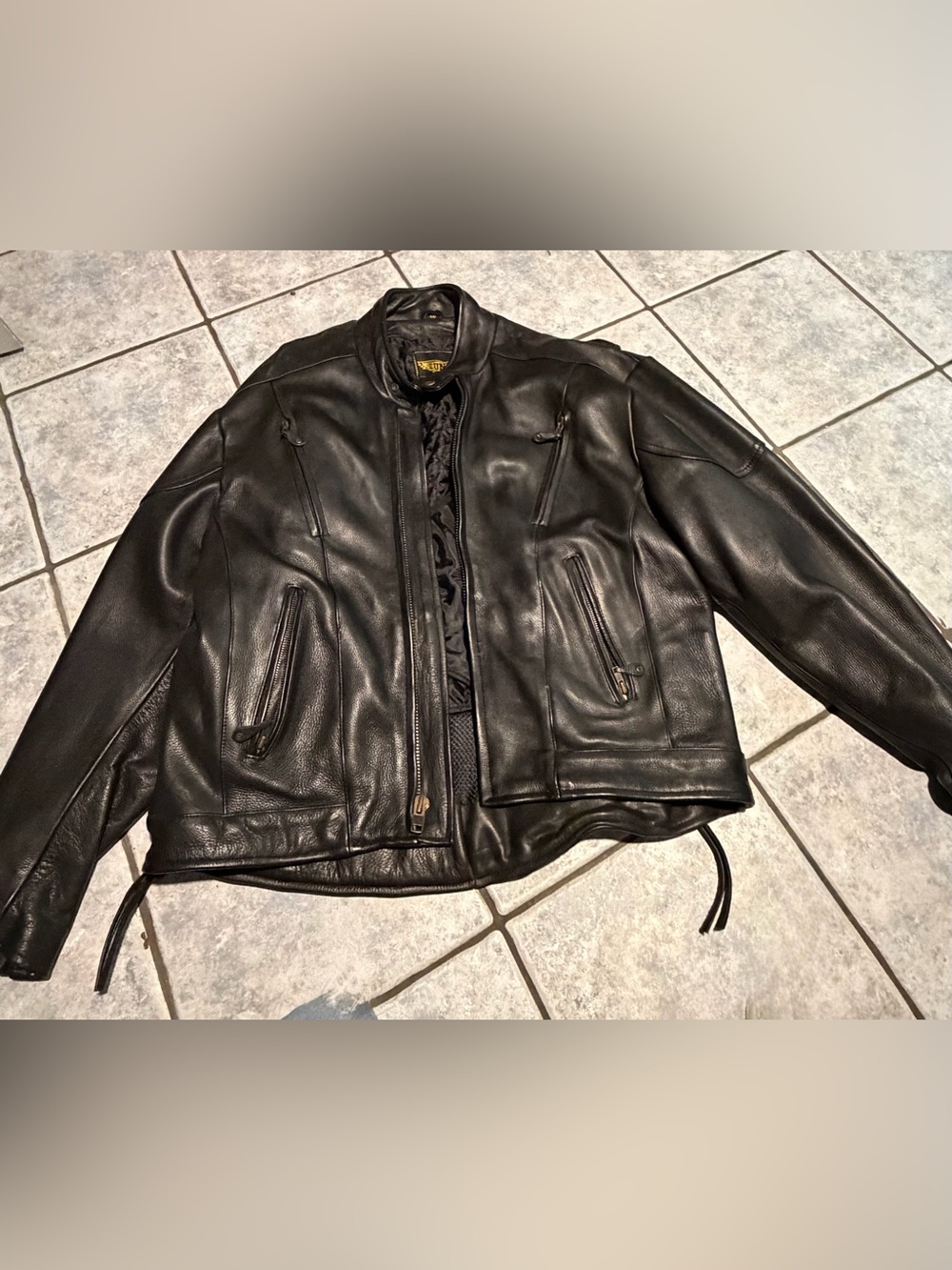Vintage UNIK Ultra Black Leather Motorcycle Jacket - Quilted Lining 2X